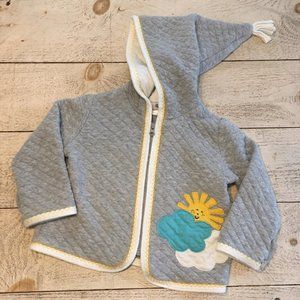 Hanna Andersson sunshine zip hoodie with tassle